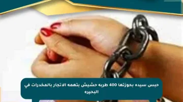 حبس سيدة بحوزتها 400 طربة حشيش بتهمة الاتجار بالمخدرات في البحيرة